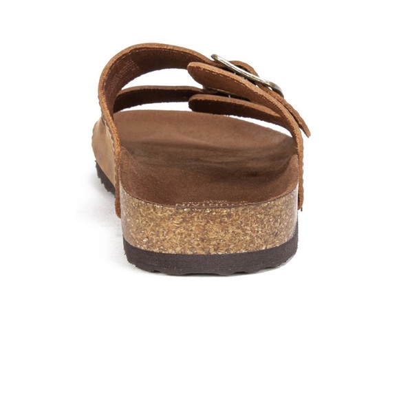 NEW White Mountain Helga Brown Double Strap Leather Slide Sandals - Picture 12 of 12